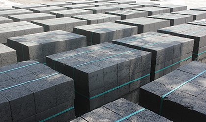 Stacks of CEMTEC solid concrete blocks