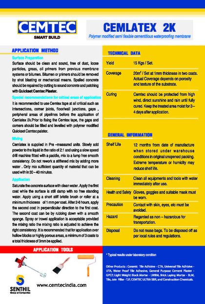 Cemlatex 2K product data sheet